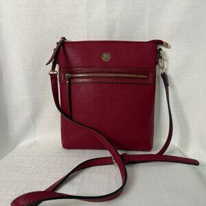 Jessica Moore | Venture Cross-body bag; Berry; Adjustable strap; Faux Leather